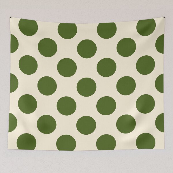 Item preview, Earthy Dark Green Polka Dots and Cream Background designed and sold by Kpss2564.