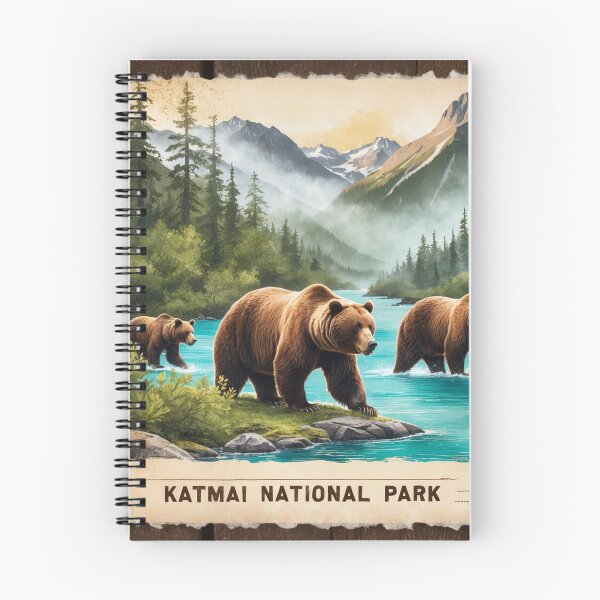 Item preview, Katmai National Park Postcard Vintage Retro Travel designed and sold by TravelPostcardGems.