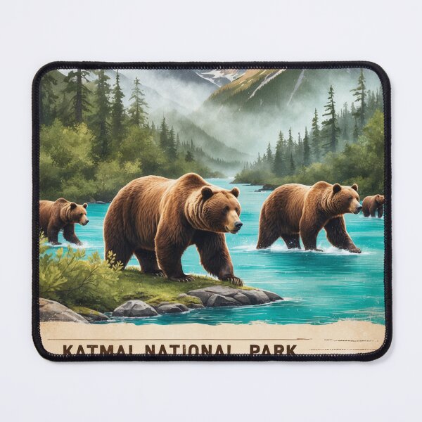 Item preview, Katmai National Park Postcard Vintage Retro Travel designed and sold by TravelPostcardGems.