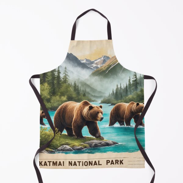 Item preview, Katmai National Park Postcard Vintage Retro Travel designed and sold by TravelPostcardGems.