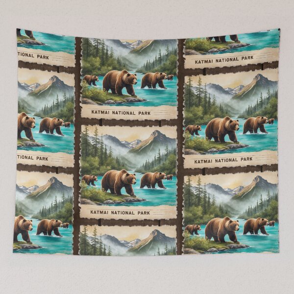 Item preview, Katmai National Park Postcard Vintage Retro Travel designed and sold by TravelPostcardGems.