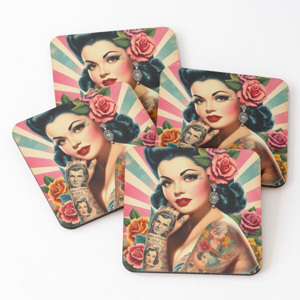 Item preview, Cute Vintage Tattoo Girl designed and sold by PulpVintage.