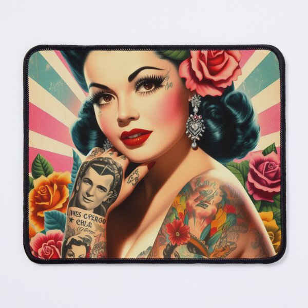 Item preview, Cute Vintage Tattoo Girl designed and sold by PulpVintage.