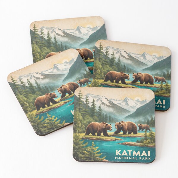 Item preview, Katmai National Park Postcard Vintage Retro Travel designed and sold by TravelPostcardGems.
