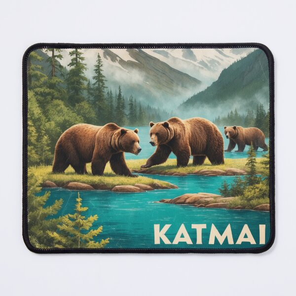 Item preview, Katmai National Park Postcard Vintage Retro Travel designed and sold by TravelPostcardGems.