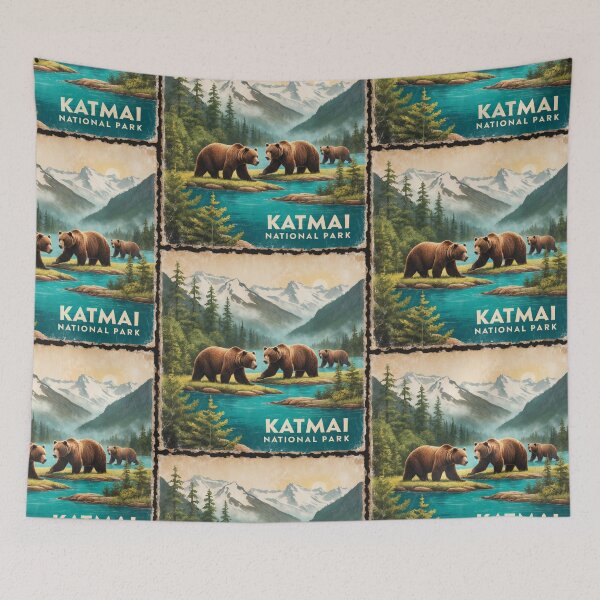 Item preview, Katmai National Park Postcard Vintage Retro Travel designed and sold by TravelPostcardGems.