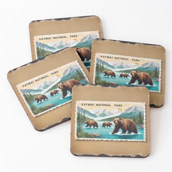 Item preview, Katmai National Park Postcard Vintage Retro Travel designed and sold by TravelPostcardGems.