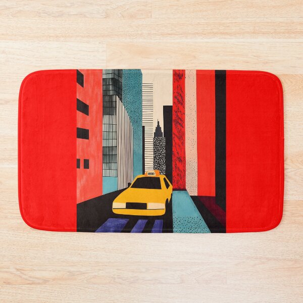 Item preview, Dynamic New York City Taxi Art - Yellow Cab Driving Through Modern Urban Landscape with Colorful Sky AI Generated designed and sold by OlfactoART Studio.