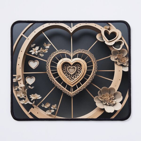 Item preview, Elegant Wooden Heart Mandala Wall Art designed and sold by ZenOfAIarts.