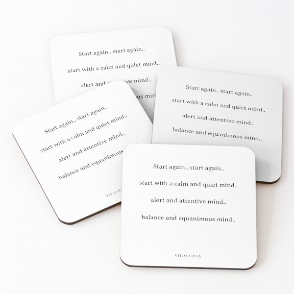 Item preview, Vipassana Meditation Equanimity Start Again Typography designed and sold by GraTEEtude.