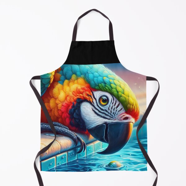 Item preview, Cute macaw parrot at the pool designed and sold by EmeraldeaArt.