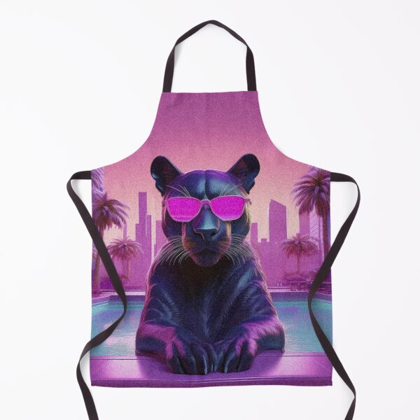Item preview, Black Synthwave Panther wearing pink glasses designed and sold by analogsandpixel.