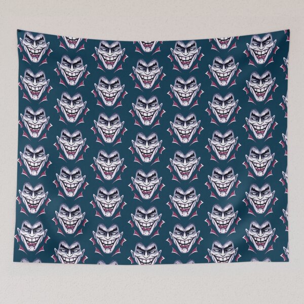 Item preview, A Macabre Close-Up of a Vampire's Blood-Soaked Smile designed and sold by designdukan.