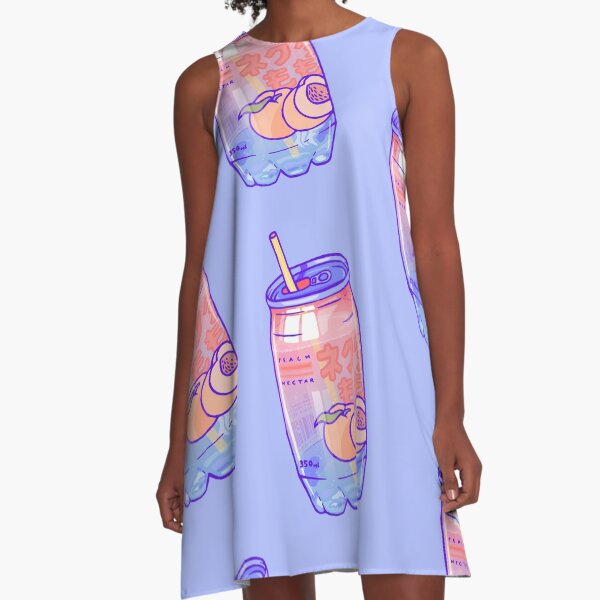 Peach Bubbles A-Line Dress