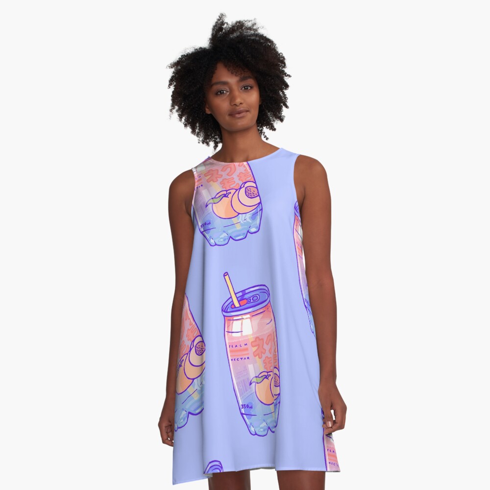 Peach Bubbles A-Line Dress