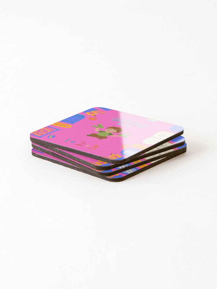 Thumbnail 4 of 5, Coasters (Set of 4), Simple Math Animated Style designed and sold by SheGoingUP.