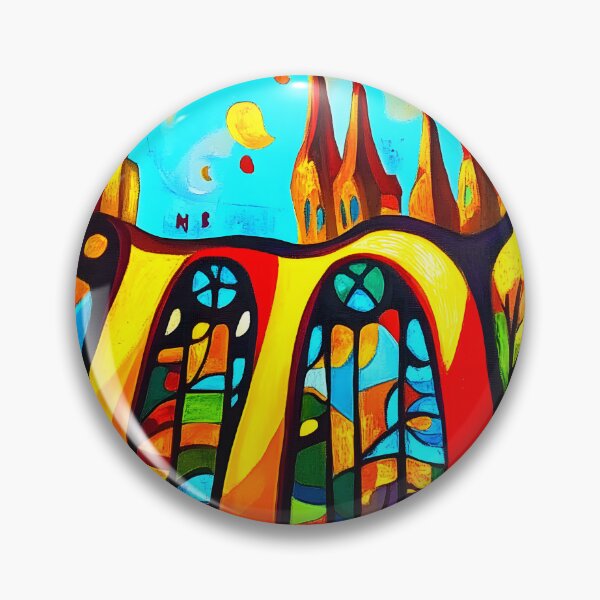 Item preview, Vibrant Sagrada Familia Art - Colorful Towers with Geometric Patterns and Abstract Stained Glass Generative AI designed and sold by OlfactoART Studio.
