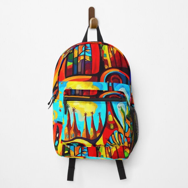 Item preview, Vibrant Sagrada Familia Art - Colorful Towers with Geometric Patterns and Abstract Stained Glass Generative AI designed and sold by OlfactoART Studio.