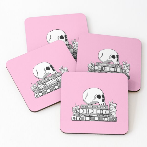 Item preview, Spooky Skull with Spellbooks and Candles designed and sold by Amanda Kinast.