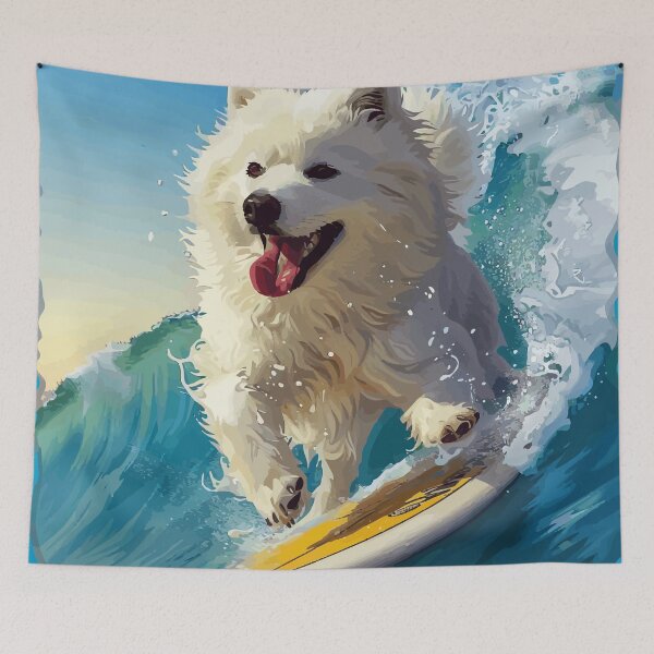Item preview, Surfing Samoyed designed and sold by VelvetRoom.