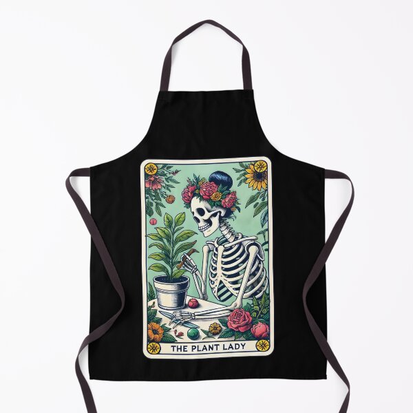 Item preview, The Funny Skeleton Plant Lover Plant Lady Gardener Skull Tarot Card designed and sold by silverhexagon.