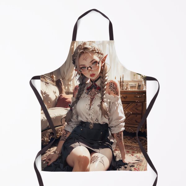 Item preview, Realistic Tattooed Anime girl portrait in her room art designed and sold by TheArtistOf2022.