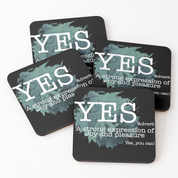 Item preview, Yes, you can! typewriting font, white and black, Adverb, English, watercolor, watercolour  splash designed and sold by BeebopGraphics.