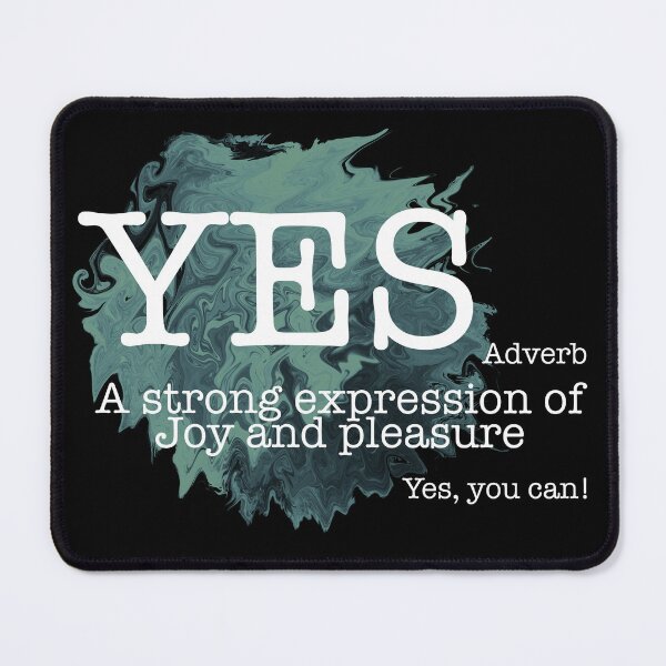 Item preview, Yes, you can! typewriting font, white and black, Adverb, English, watercolor, watercolour  splash designed and sold by BeebopGraphics.