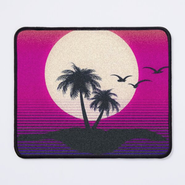 Item preview, Retro synthwave sunset over a small island designed and sold by analogsandpixel.