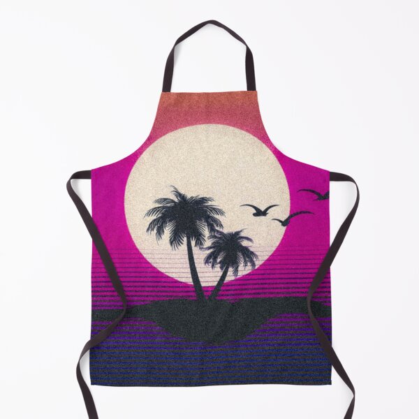 Item preview, Retro synthwave sunset over a small island designed and sold by analogsandpixel.