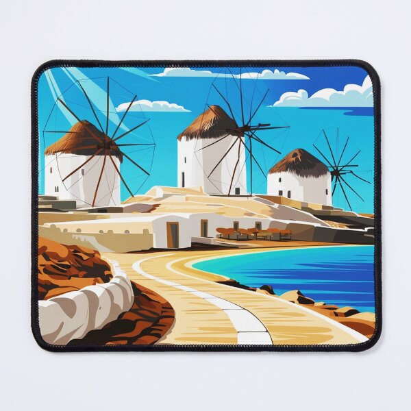 Item preview, Paros island with the iconic white windmills designed and sold by NiRia Spot.
