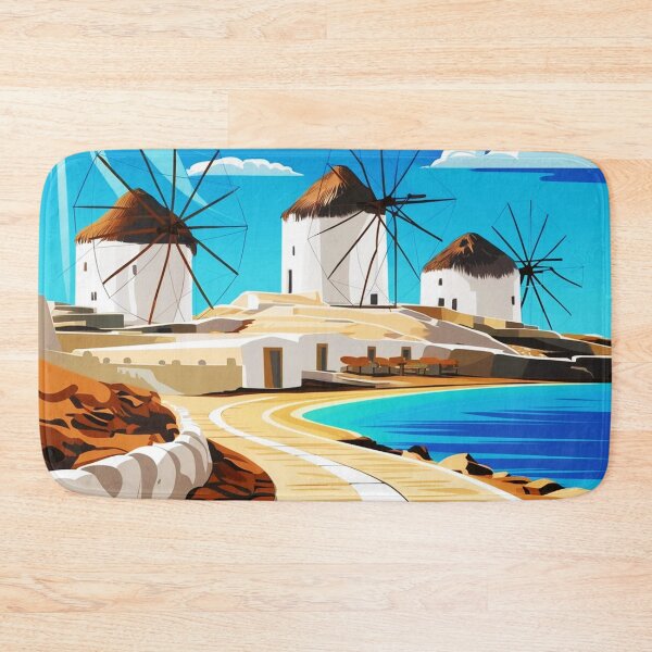 Item preview, Paros island with the iconic white windmills designed and sold by NiRia Spot.