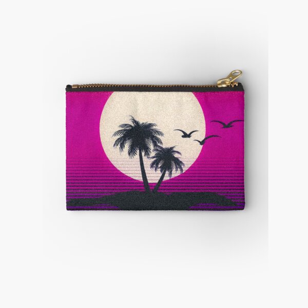 Item preview, Retro synthwave sunset over a small island designed and sold by analogsandpixel.