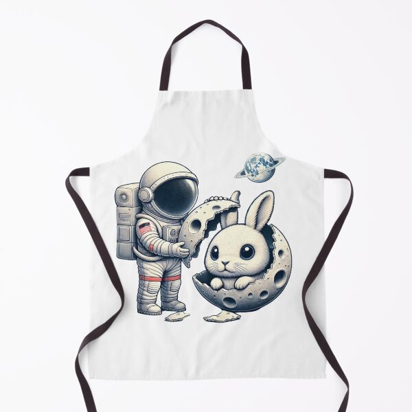 Item preview, Astronaut with Cute Rabbit in Moon - Whimsical Space Art Illustration designed and sold by EchoFusion.