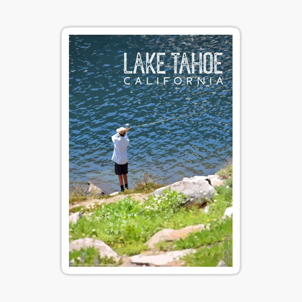 Fishing at Lake Tahoe Sticker