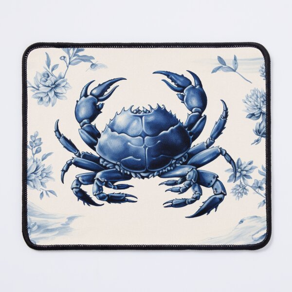 Item preview, Blue Toile Crab designed and sold by Shineongifts.