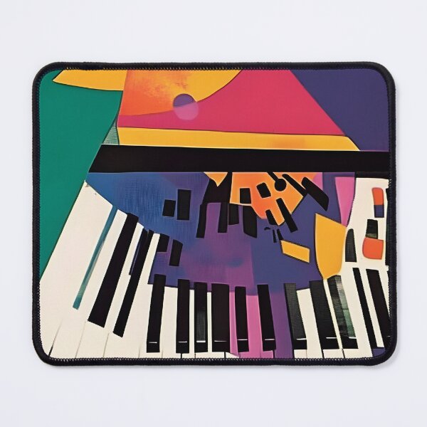 Item preview, Vibrant Music Art - Abstract Shapes and Bright Colors with Piano Keys and Musical Notes designed and sold by OlfactoART Studio.