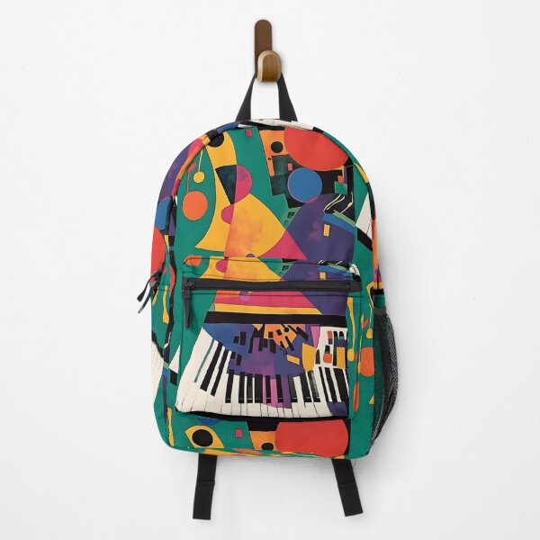 Item preview, Vibrant Music Art - Abstract Shapes and Bright Colors with Piano Keys and Musical Notes designed and sold by OlfactoART Studio.