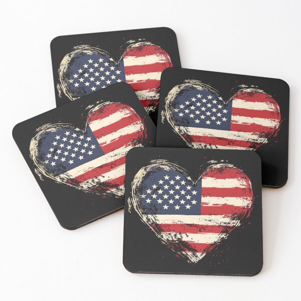 Item preview, American Flag Heart Shape designed and sold by harmonicllc.