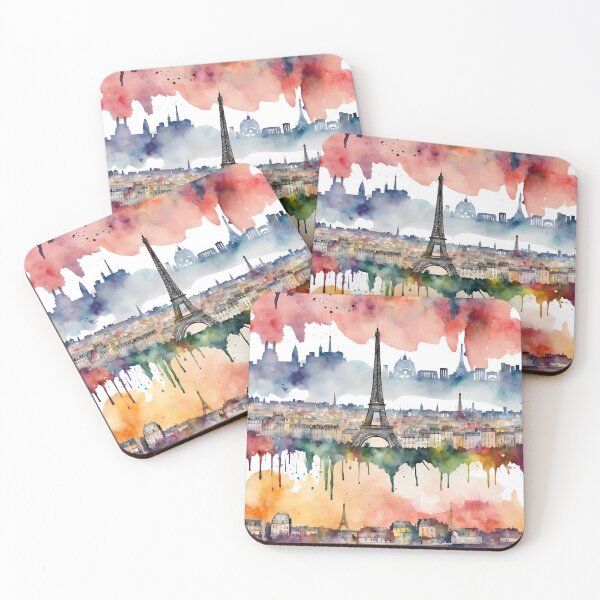 Artikelvorschau, Frankreich Paris Skylines Aquarell entworfen und verkauft von Modern-Tropical.