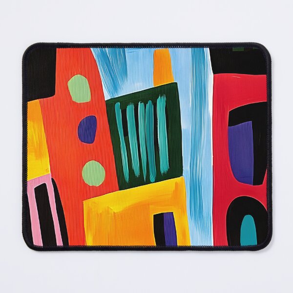 Item preview, Abstract Geometric Art - Bright Bold Blocks of Color with Vertical Shapes and Dynamic Circles AI Art designed and sold by OlfactoART Studio.