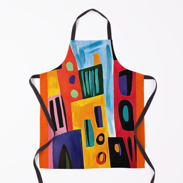 Item preview, Abstract Geometric Art - Bright Bold Blocks of Color with Vertical Shapes and Dynamic Circles AI Art designed and sold by OlfactoART Studio.