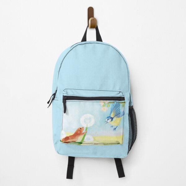 Item preview, Cute Hazel Dormouse on Dandelion Puff Meadow and Blue Tit designed and sold by Julia Doria.