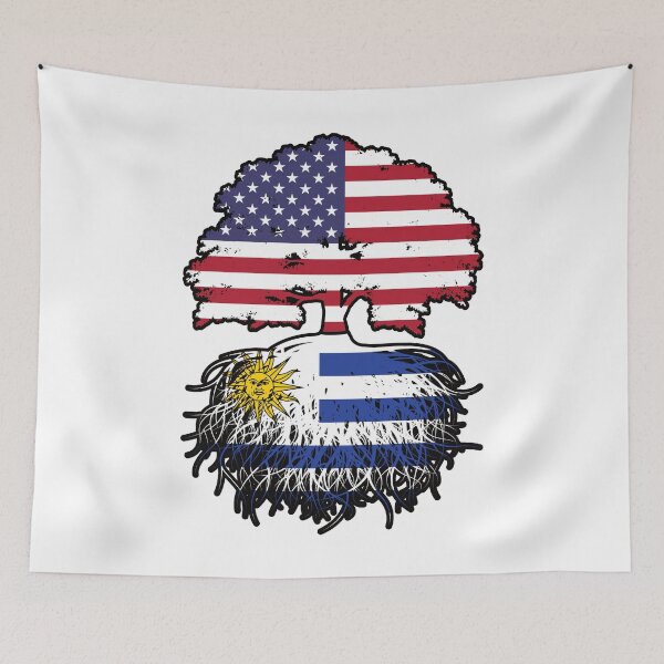 Item preview, Uruguay Uruguayan American USA Tree Roots Flag designed and sold by FlagX.