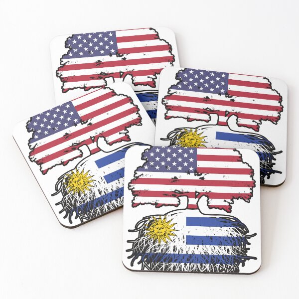 Item preview, Uruguay Uruguayan American USA Tree Roots Flag designed and sold by FlagX.