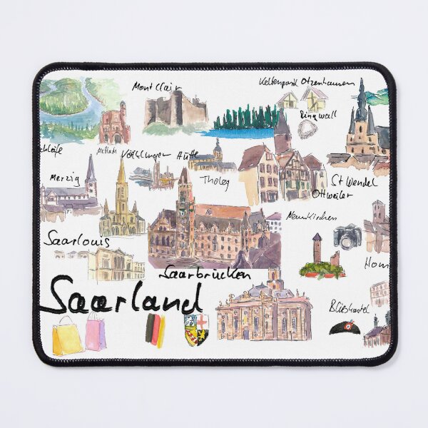 Item preview, Saarland Germany Illustrations with Travel Plans, Highlights and Memories designed and sold by artshop77.