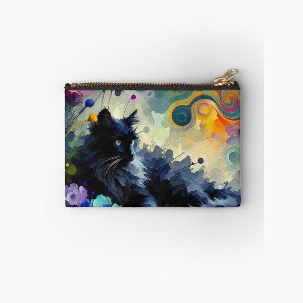Item preview, Artistic Painting of an Angelic Black Maine Coon Cat in a Kaleidoscope of Colors designed and sold by Keirnyx.
