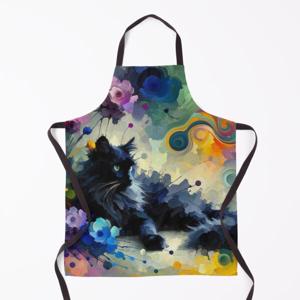 Item preview, Artistic Painting of an Angelic Black Maine Coon Cat in a Kaleidoscope of Colors designed and sold by Keirnyx.
