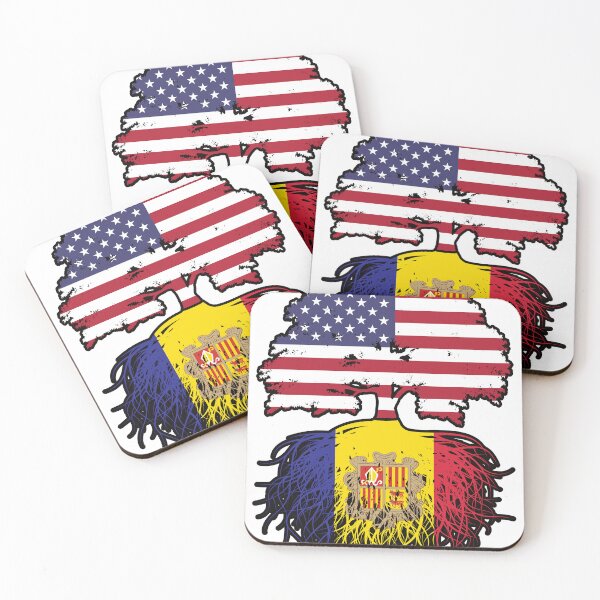 Item preview, Andorra Andorran American USA United States America Tree Roots Flag designed and sold by FlagX.