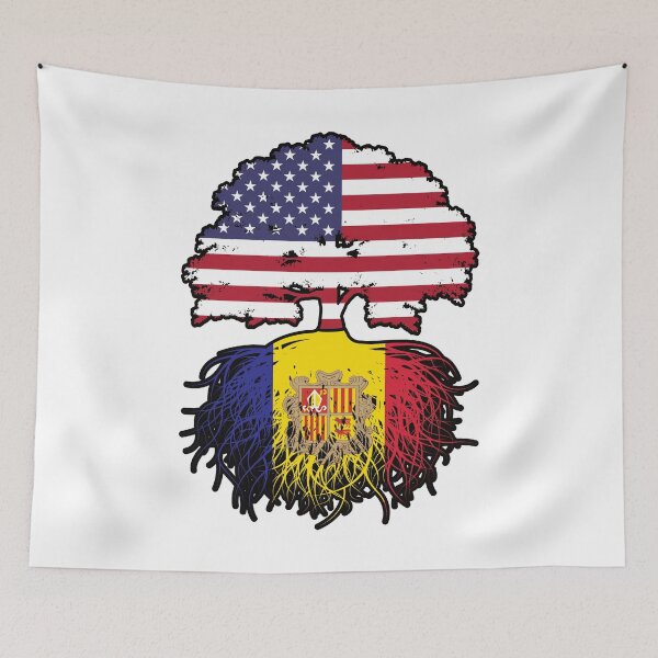 Item preview, Andorra Andorran American USA United States America Tree Roots Flag designed and sold by FlagX.